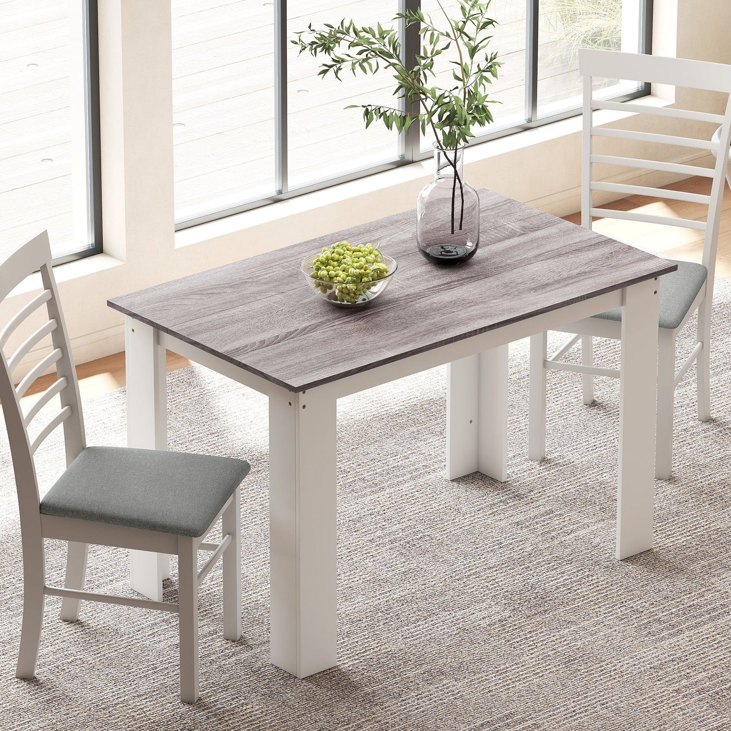 47" Wood-Effect Dining Table for 4-6 - Grey
