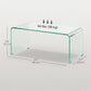 Glass Coffee Table, Clear Coffee Table for Living Room, Modern Rectangle Center Table with Safe Rounded Edges