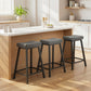 Set of 3 Bar Stools, Velvet Upholstered Counter Stools with Curved Seat and Footrest for Kitchen Island, Grey