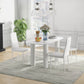 Set of 4 High-Back PU Leather Dining Chairs - White