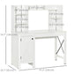 47" Computer Desk with Open Shelves & Cabinet - White