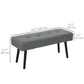 39" Corduroy Storage Bench with Steel Legs - Grey