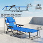 Folding Lounge Chair w/ Reclining Back, Dark Blue