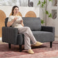 Loveseat Sofa, Linen 2 Seater Sofa Couch with Thick Padded Seat & Backrest for Living Room, Home Office, Dark Grey