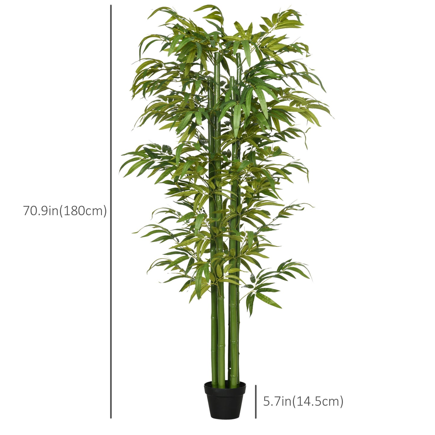 Set of 2 6 FT Artificial Tree Bamboo Tree Fake Plants in Pot for Home Office Living Room Decor, Green