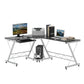 L-Shaped Computer Desk, Corner Table with Keyboard Tray for PC Laptop Desktop, Workstation Stand Home Office Furniture