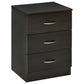 Bedside Table, Modern Night Stand with 3 Drawers and Metal Rail for Bedroom, Dark Brown