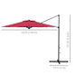 10 FT Cantilever Umbrella, Aluminum Hanging Offset Umbrella with 360°Rotation, Crank, Tilt, Cross Base, Red