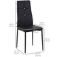 Set of 4 Modern Style Dining Chairs, Button Tufted High Back Side Chairs with Upholstered Seat, Steel Legs for Living Room, Kitchen, Study, Bedroom, Black