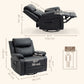 PU Leather Reclining Chair with Vibration Massage Recliner, Swivel Base, Rocking Function, Remote Control, Black
