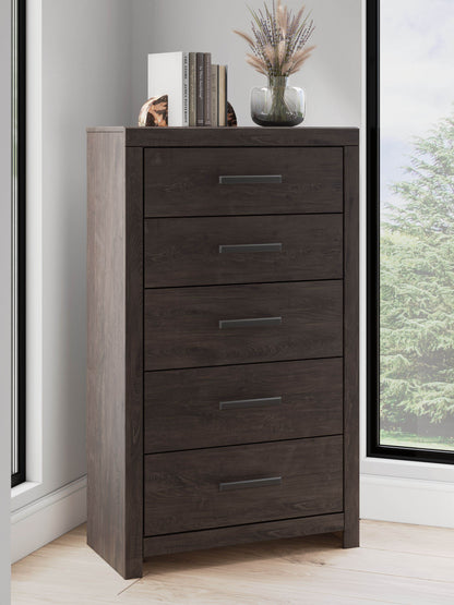 Prendonea - Charcoal - Five Drawer Chest - Forward Furniture