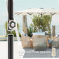 White Double-Sided Umbrella with Adjustable Height & 12 Ribs