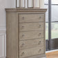 Lexorne - Gray - Five Drawer Chest