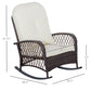 Rattan Rocking Chair, Outdoor Wicker Patio Rocker Chair Furniture with Thick Cushions, for Garden Backyard Porch, Cream White