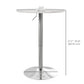 Round Adjustable Bar Table with Swivel Top - White