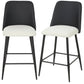 26" Counter Height Bar Stools Set of 2 with Backrest - Black
