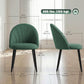 Modern Dining Chairs Set of 4, Upholstered Dining Room Chairs with Metal Legs, Shell Backrest, Padded Seat, Green