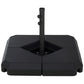 Umbrella Stand Fitting 2" Poles and Steel Base with 4 Fillable Plastic Weights, 158lbs Sand or 132lbs Water Filled, Black
