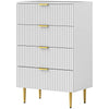 4-Drawer Dresser with Gold Legs - White
