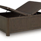 Breckington - Cocktail Table With Storage - Dark Brown