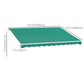 13' x 10' Electric Awning, Retractable Awning Sun Shade Shelter with Remote Controller, Manual Crank Handle and Aluminum Frame, for Deck, Balcony, Yard, Green