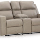 Lavenhorne - Pebble - Dbl Reclining Loveseat W/Console - Faux Leather