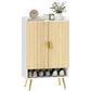 Entryway Shoe Storage Cabinet, Narrow Shoe Cabinet with Adjustable Shelves and Open Shelf for 15 Pairs of Shoes, Natural