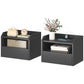 Wall Mounted Bedside Table, Set of 2 Floating Nightstand with Charging Station, Drawer and Open Shelf for Bedroom, Black