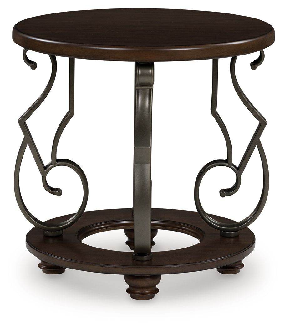 Frallyn - Dark Brown - Round End Table - Forward Furniture