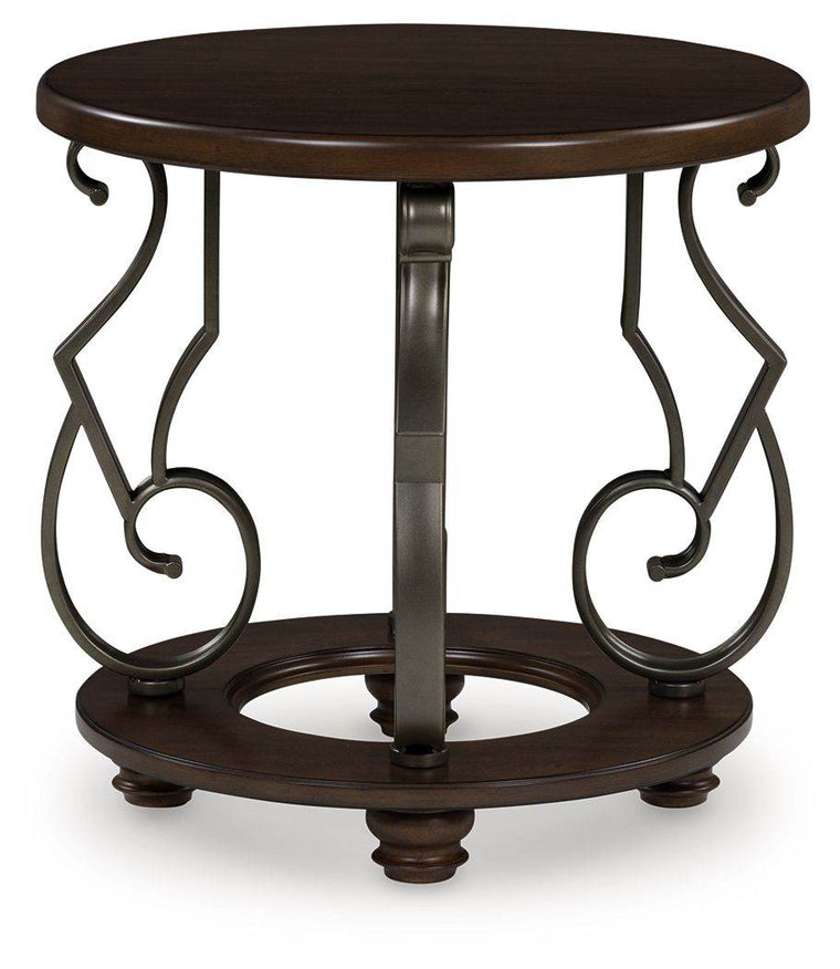 Frallyn - Dark Brown - Round End Table - Forward Furniture