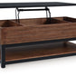 Kallari - Lift Top Cocktail Table - Warm Brown / Black