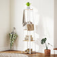 Clothes Rack with Storage, Garment Rack with 8 Hooks and 3-Tier Shelf, Clothes Stand for Bedroom, Entryway, Oak