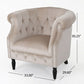 Velvet Accent Club Chair with Diamond Tufting & Nailhead Trim, Single Sofa Chair for Living Room, Champagne