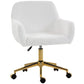 Faux Fur Vanity Office Chair - Cream White