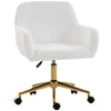 Faux Fur Vanity Office Chair - Cream White