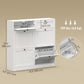 Shoe Cabinet with 2 Large Flip Drawers, Farmhouse Narrow Shoe Storage Cabinet with 2 Top Compartments, White