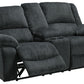 Draycoll - Slate - Dbl Reclining Power Loveseat W/Console - Fabric