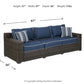 Grasson - Brown / Blue - Sofa With Cushion