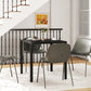 Square Kitchen Table for 2-4 People, Dining Table with Glass Top and Steel Legs for Dining Room, Black