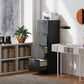 Lockable Filing Cabinet with 4 Fluted Drawers, File Cabinet with Adjustable Hanging Rails for A4 Letter Files, Black