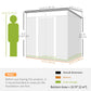 6.5x4FT Galvanised Metal Shed with Foundation Kit, Lockable Garden Tool Storage House with Sliding Doors, Vents, Grey