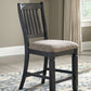 Tyler - Black / Grayish Brown - Upholstered Barstool (Set of 2)