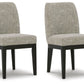Burkhaus - Dining UPH Side Chair (Set of 2) - Beige / Dark Brown