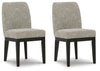 Burkhaus - Dining UPH Side Chair (Set of 2) - Beige / Dark Brown