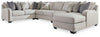 Dellara - Right Arm Facing Corner Chaise 4 Pc Sectional - Chalk