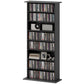 8-Tier DVD Shelf with 6 Adjustable Shelves, Slim CD Shelf, Holds 360 CDs, 185 DVDs or 185 Blu-rays, Black