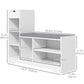 Shoe Storage Bench with Drawer and 6 Shelves - White
