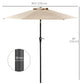 Patio Sun Umbrella, Outdoor Parasol with 6 Ribs, Khaki
