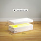 LED Coffee Table, Living Room Table with 2 Drawers and Open Shelf, High Gloss White