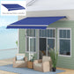 11' x 10' Outdoor Sunshade Canopy Awning Cover, Retractable Awning Fabric Replacement, UV Protection, Navy Blue
